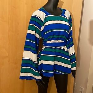 H&M Trapeze Blouse With Waist Tie and Bell Sleeves. Women’s Size 12. Gorgeous!